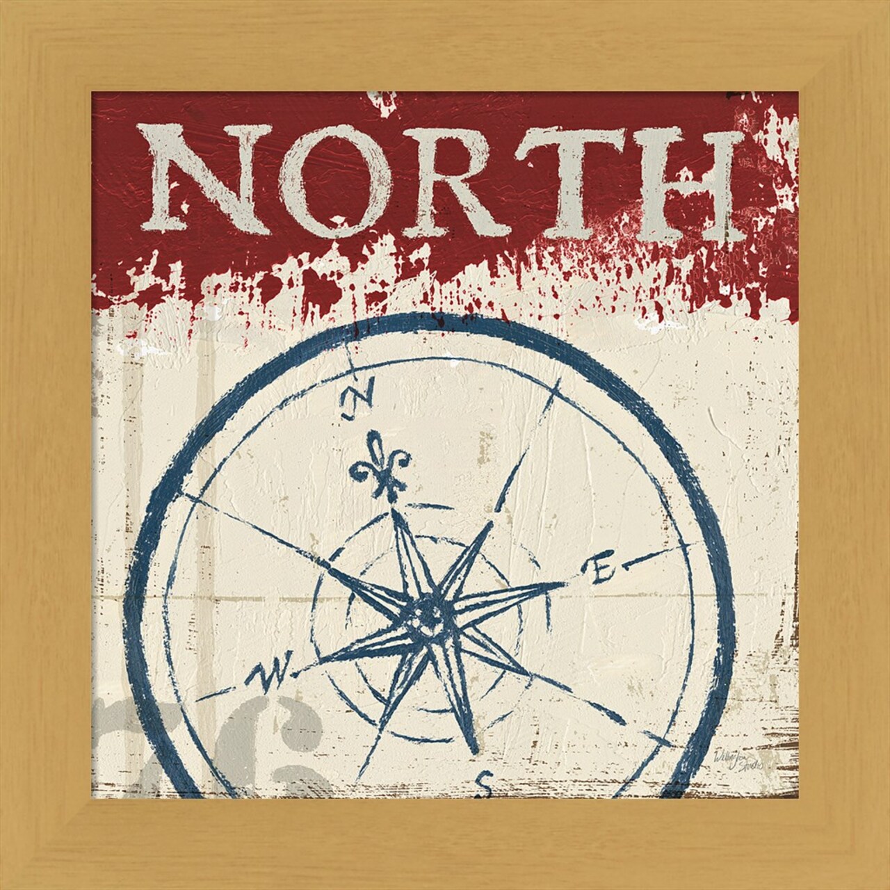 Nautical I Red by Wellington Studio 13" x 13" Framed Wall Art